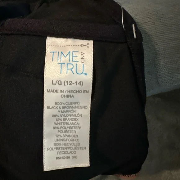 Time and Tru Black White and Brown Swim Top/Tankini - Picture 5 of 5